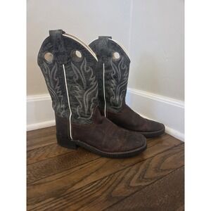 Old West Cowboy Boots Boys 5 Western Square Toe‎ Pull On